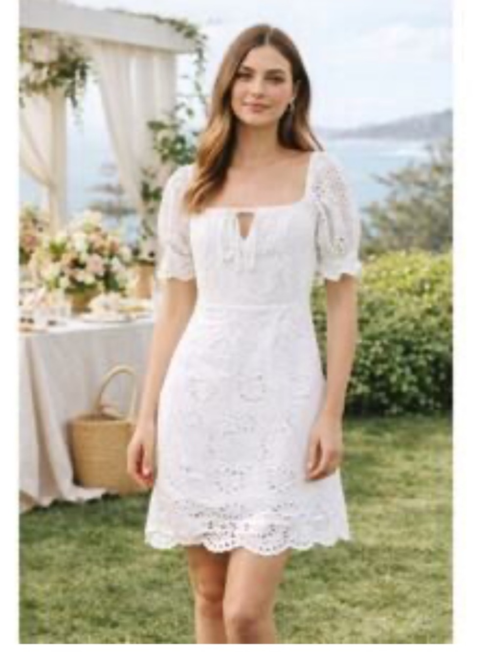 7 For All Mankind Eyelet White Dress. Large